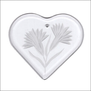 Bevel Ornament Engraved Heart Clover