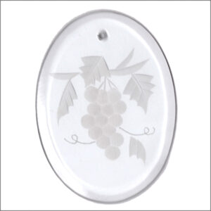 Bevel Ornament Engraved Oval Grapes