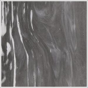 Bullseye White & Charcoal Gray Opalescent Streaky Glass (002229-0000)