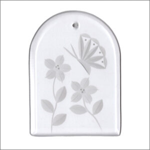 Bevel Ornament Engraved Arch Butterfly