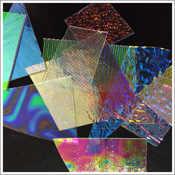 Assorted Dichroic Clear 96 COE Scrap Pack (1/2 lb) | Franklin Art Glass