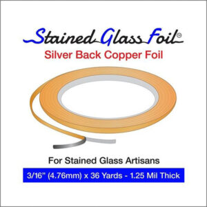 Stained Glass Copper Foil 3/16" SILVER BACK 1.25 mil (Import)