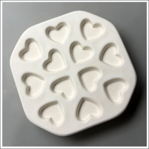 Twelve Small Hearts Mold 8"x8"x1.5" (LF261)