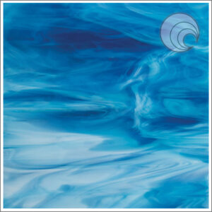 Oceanside Deep Aqua & White "Cyan" Glass (833-73S-F)