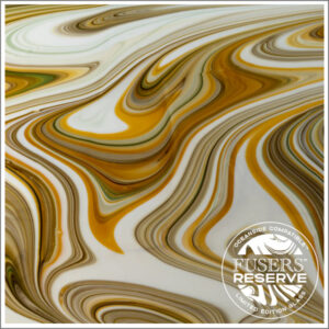 Oceanside Fusers’ Reserve "Baklava" White Opal, Amber Transparent & Olive Opal Glass (FR-90-F)