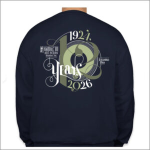 Navy Franklin Art Glass 102 year anniversary Sweatshirt